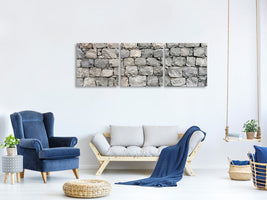 panoramic-3-piece-canvas-print-gray-stone-wall