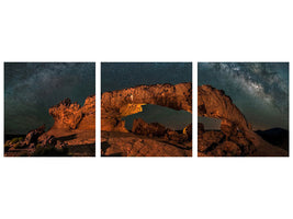 panoramic-3-piece-canvas-print-milky-way-over-the-sunset-arch