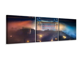 panoramic-3-piece-canvas-print-mystic-foggy-night-in-toledo-city