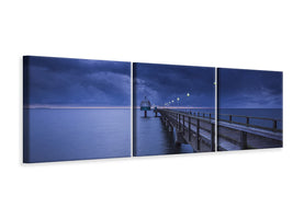 panoramic-3-piece-canvas-print-pier-at-night