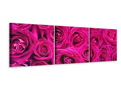 panoramic-3-piece-canvas-print-rose-petals-in-pink