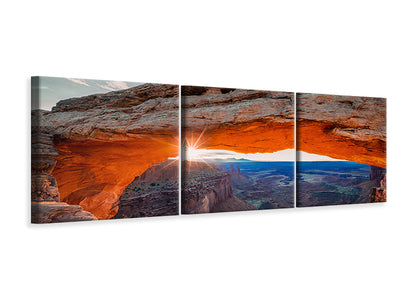 panoramic-3-piece-canvas-print-sunrise-at-mesa-arch