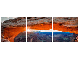 panoramic-3-piece-canvas-print-sunrise-at-mesa-arch