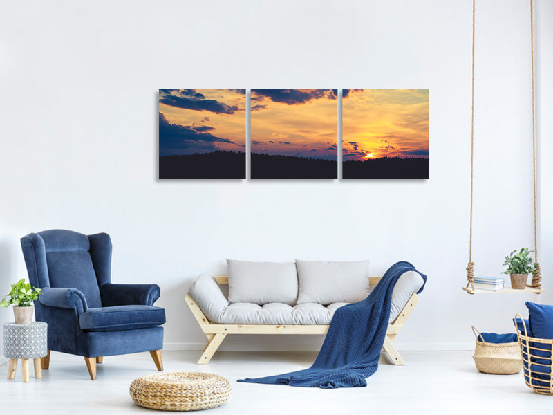 panoramic-3-piece-canvas-print-sunset-time-to-relax