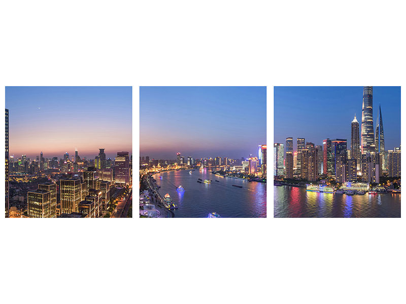 panoramic-3-piece-canvas-print-the-blue-hour-in-shanghai