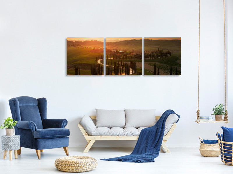 panoramic-3-piece-canvas-print-tuscany-evening