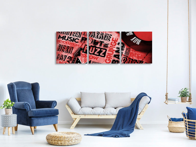 panoramic-3-piece-canvas-print-writings-music-grunge