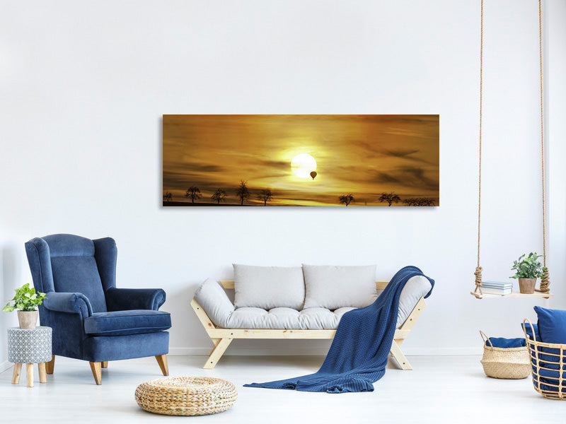 panoramic-canvas-print-sunset-with-hot-air-balloon